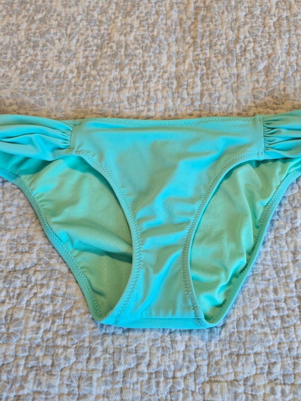 NWOT Victoria's Secret Aqua Ruched Bikini Bottom, Size Small